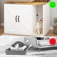 thumbnail image 5 of 55" Cat Litter Box Enclosure, Hidden Wooden Cat House with 2 Storage Shelves for Living Room Entryway, 5 of 7