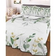 thumbnail image 2 of Quilts Queen Size, Sage Green Eucalyptus Leaves Soft Comforter Bedding Set for Bed, Farmhouse Botanical Watercolor Lightweight Quilted Bedspread with Pillow Cover(2 Pieces) for All Season, 90x96 Inch, 2 of 6