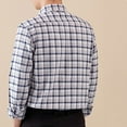 thumbnail image 4 of USNSM Men's Plaid Shirt Casual Business Loose Cotton Shirt Turndown Collar Button up Long Sleeve Tops with Pocket Black XL, 4 of 5