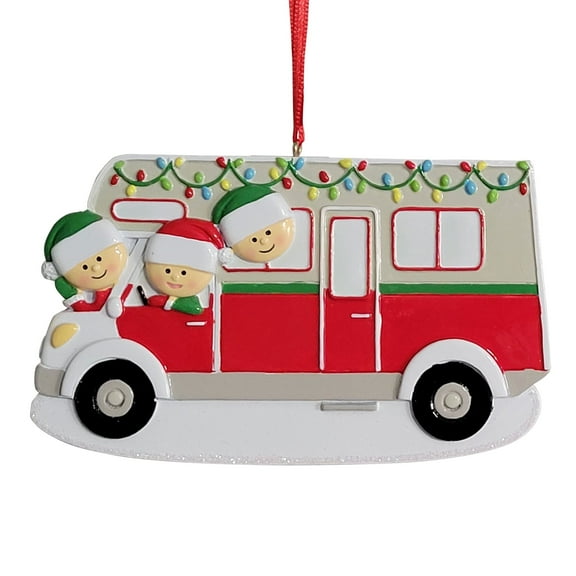 RV Family Of 3 Christmas Resin Ornament