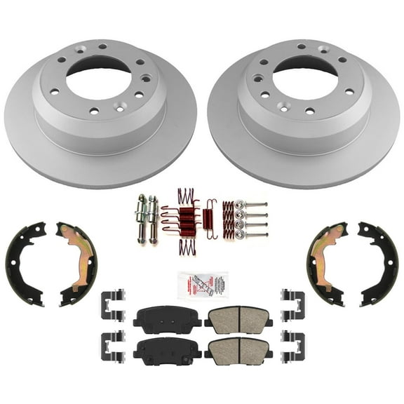 Rear GEO Coated Disc Brake Rotors Brake Pads Parking for 2007-2014 KIA Sedona