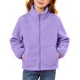 thumbnail image 3 of Boys Girls Jacket Lightweight Fall Spring Soft Anti-Pilling Lightweight Jacket Winter Thermal Outwears (Light Purple), 3 of 5