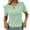 Light Green, variant on Women's Round Neck T Shirt With Ruching Detail For Casual Home And Outdoor Wear Comfortable Spring Summer Top Pairs Perfectly With Jeans Dressy Casual,Beige S