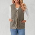 thumbnail image 2 of Lixiuxyad Jacket for Women Women's Autumn And Winter And Thick Imitation Lamb Wool Vest Warm Vest Yellow, 2 of 5