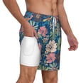 thumbnail image 3 of Picia Colorful Flowers pattern Mens Swim Trunks with Compression Liner Stretch Beach Shorts Quick Dry with Zipper Pockets No-Chafing Board Shorts-Large, 3 of 9