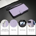 thumbnail image 2 of ELEHOLD For Motorola Moto G Stylus 5G (2025) Flip PU Leather Wallet Case with Credit Card Slot RFID Protection Kickstand Shockproof Magnetic Closure Protective Cover With Lanyard ,Lightpurple, 2 of 12
