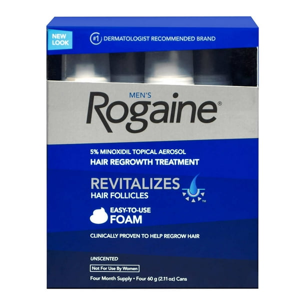 Rogaine for Men Hair Regrowth Treatment Extra Strength 4-pack Foam Solution  - Walmart.com