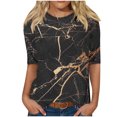 thumbnail image 1 of Tops Cortos para Mujeres, Casual Cuello Redondo Impreso Blusa de Manga Corta Hecha de 95% Poliéster 5% Spandex para el Uso Diario de Verano, Tacones Cortos para Mujeres, 1 of 4