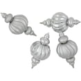thumbnail image 3 of Northlight Commercial Size Shatterproof 2-Finish Finial Christmas Ornaments - Silver -10" - 4ct, 3 of 6