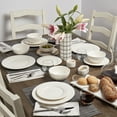 thumbnail image 3 of Tabletops Gallery 12 Piece Bloom Embossed Porcelain White Dinnerware Set of Plates Bowls Dishes - Service for 4, 3 of 9