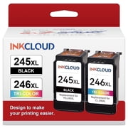 245XL 246XL Ink Cartridges Compatible with Canon PG-245XL CL-246XL for PIXMA MG2522 TR4522 IP2820 MX492 Printer (Black, Tri-Color)