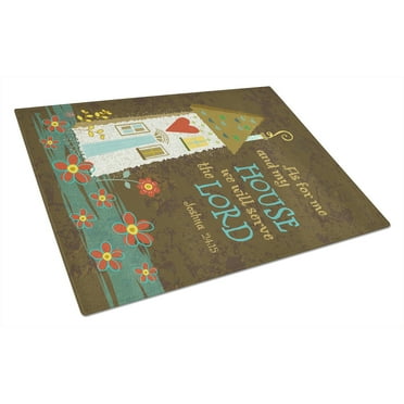As For Me And My House Glass Cutting Board Large