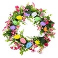 thumbnail image 6 of Colorful Eggs and Flowers Door Wreath Lambs Ear Garland Easter Bunny, 6 of 8