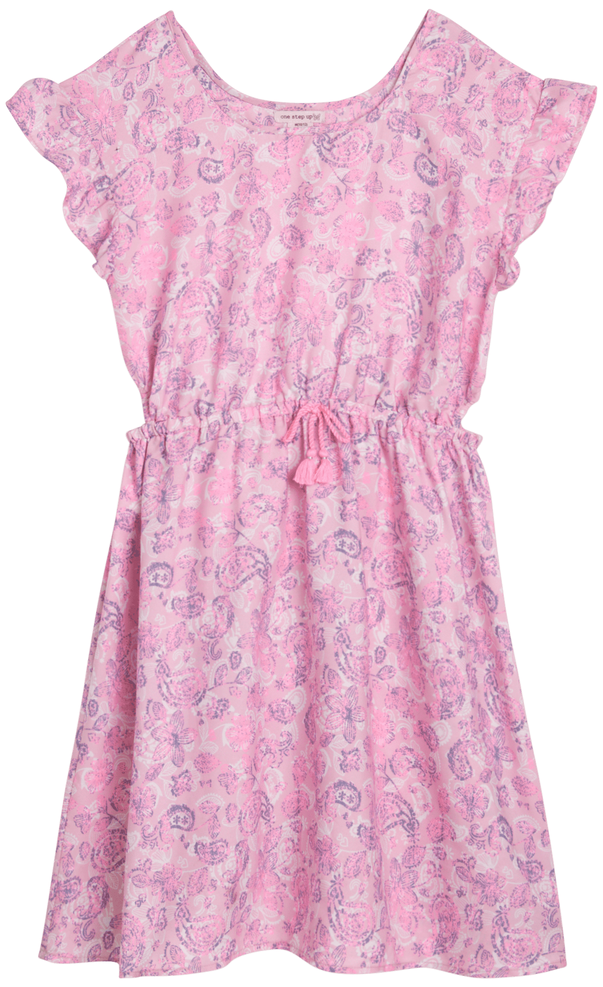 One Step Up Girls' Dress - Lightweight Short Sleeve Boho Challis ...