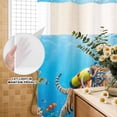 thumbnail image 3 of No Hook Shower Curtain, Funny Diving Tiger Shower Curtains for Bathroom with See Through Top Window, Ocean Sea Coastal Coral Fish Marine Life Waterproof & Washable Bath Curtain Narrow 54"x78", 3 of 9