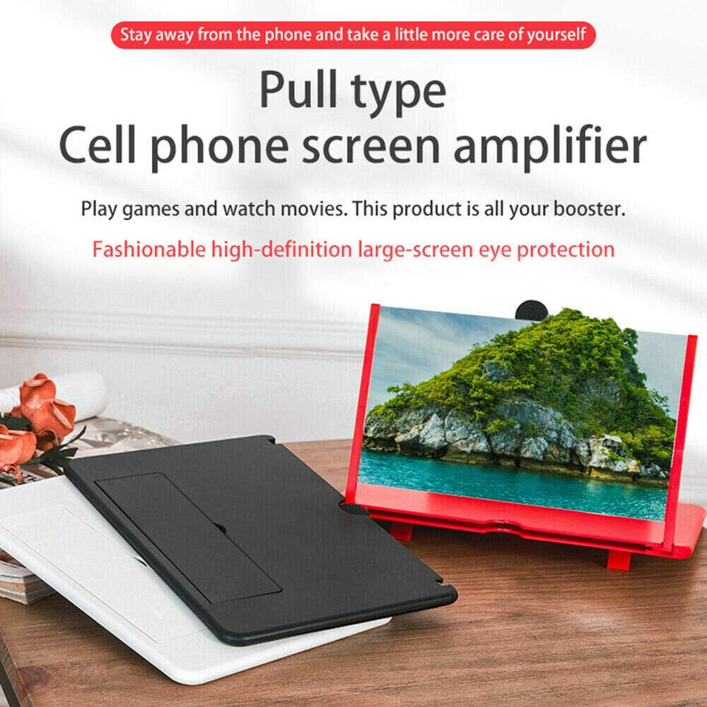 Pull-Out Phone Screen Magnifier, HD Mobile Screen Enlarger for Movies, Videos and Gaming, Foldable Portable Display Amplifier