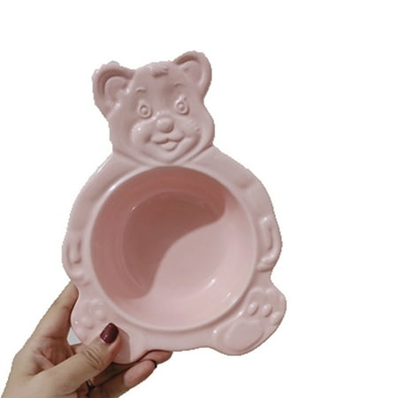 

Livesture Macaron Bear Dessert Bowl Fruit Cereal Bowl Pink Bear shape bowl