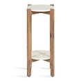 thumbnail image 3 of Kate and Laurel Moxley Modern Marble Side Table, 12 x 12 x 24, Natural and White,  Round Two-Tier End Table for Storage and Display, 3 of 6