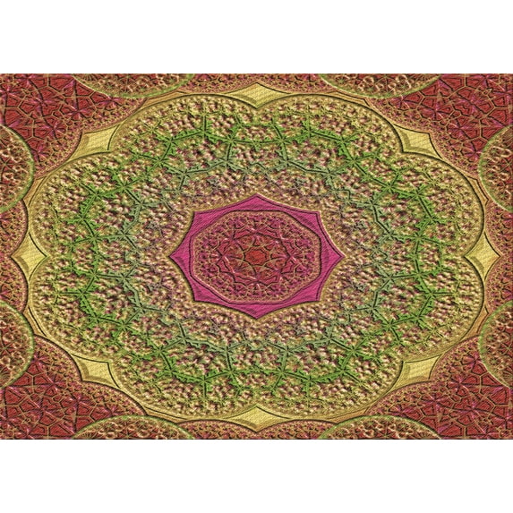 Ahgly Company Machine Washable Indoor Rectangle Transitional Brown Red Area Rugs, 5' x 7'