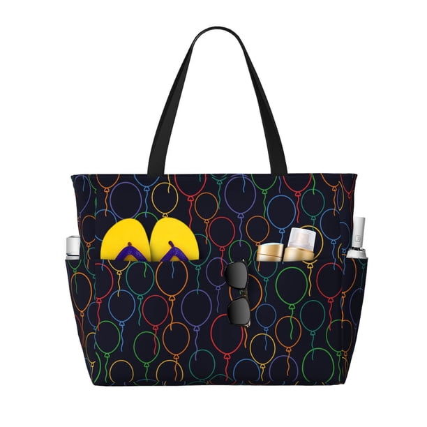 Fotbe Colorful Balloons Bolsa de Viaje para Playa - Resistente al Agua, Bolsa Tote de Gran Capacidad y Ligera con 7 Bolsillos para Mujeres y Hombres