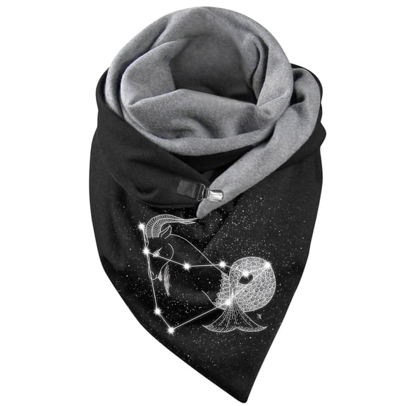 Bibifish Womens casual animal printed Scarf Winter Retro style Warm Shawl with adjustable Buckle Soft cozy Streetwear & outings warp