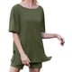 thumbnail image 2 of Conjunto de Dos Piezas para Mujer, Ropa de Verano 2025, Camisetas Extragrandes con Cuello en V, Pantalones Cortos Estilo Motero y Ropa Cómoda para Estar en Casa Verde XL, 2 of 9