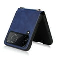 thumbnail image 3 of SaniMore for Samsung Galaxy Z Flip 5 (6.7" 2023) Phone Case, Retro PU Leather + Crossbody Lanyard, Shockproof Anti-fall Slim, Durable Wear-resistant Folding Shell for Galaxy Z Flip 5, Blue, 3 of 6