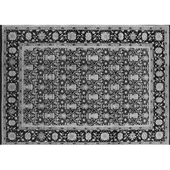 Ahgly Company Indoor Rectangle Oriental Gray Industrial Area Rugs, 4' x 6'