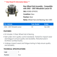 thumbnail image 2 of Rear Wheel Hub Assembly - Compatible with 2002 - 2007 Mitsubishi Lancer ES 2003 2004 2005 2006, 2 of 2