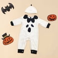 thumbnail image 5 of Tisuna Baby Boys Halloween Ghost Romper Long Sleeve Crew Neck Jumpsuit With Matching Hat Fashion Comfortable Toddler Kids Halloween Theme Party Bodysuit Size 6-12 Months White, 5 of 6