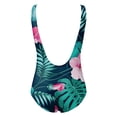 thumbnail image 3 of Aayomet Maillot de Bain Femme Résistant au Chlore Col Carré une Pièce, Bleu m, 3 of 4
