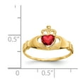 thumbnail image 3 of 14K Yellow Gold Ring Band Themed (01) January Cubic Zirconia CZ Red, Size 6, 3 of 5