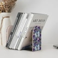 thumbnail image 4 of Pofeuu Purple Marble Texture Print Large Bookend Hold Heavy Books- Wood Bookends for Heavy Books Heavy Duty Book Ends Wood Bookends for Office Desk Non-Skid, 4 of 7