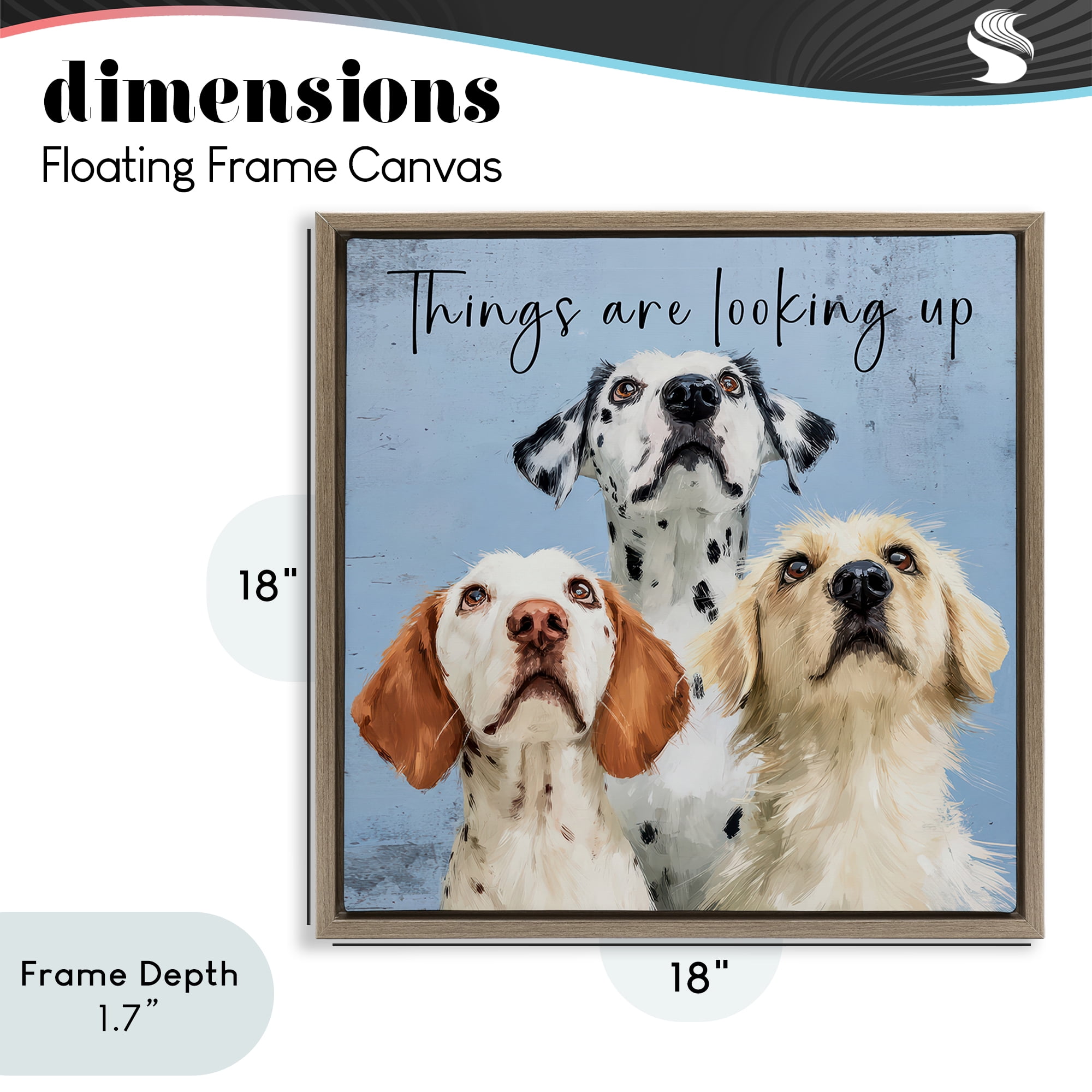 Stupell Industries Things Are Looking Up Brown Framed Floater Canvas Wall Art, design by Kim Curinga