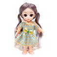 thumbnail image 1 of Moda 16cm 6 "1:12 13 Muñeca de Articulada con Ropa Cabello DIY - Vestido CUTICAT Muñeca de 6 pulgadas, 1 of 6