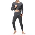 thumbnail image 4 of Mens Winter 100% Cotton Thermal Warm Fleece Lined Long Johns Underwear 2Pcs Set, 4 of 8