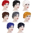 thumbnail image 3 of African Womens Turban Cap Braid Twist Pearl Beading Headscarf Pre tied Cap Chemo Headwrap Cancer Hair Cover, 3 of 3