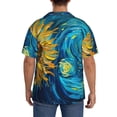thumbnail image 3 of Fuzoiu Starry Sunflower Dreamscape Print Men's Casual Short,Men's Short Sleeve Shirt,Mens Casual Button Down Shirts,Cuban Collar Summer Shirt for Beach, Vacation, and Outdoor Activities-XX-Large, 3 of 5