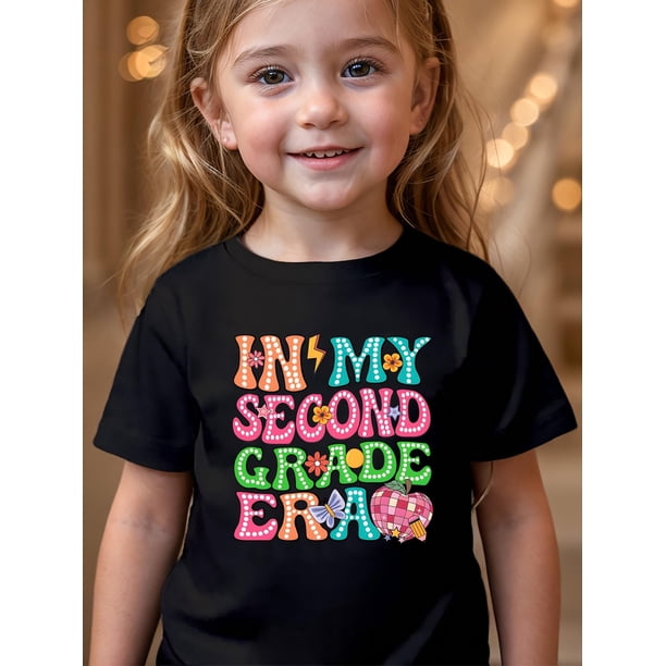 in My Second Grade era Printed Casual Short-Sleeve Girls' T-Shirt