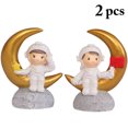 thumbnail image 2 of 2PCS Cake Topper Lovely Spaceman Sit on the Moon Resin Figurine Table Ornament, 2 of 8
