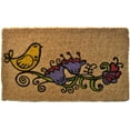 thumbnail image 3 of HomeRoots 555490 18 x 30 in. Brown & Black Coir Floral Outdoor Door Mat, 3 of 5