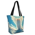 thumbnail image 2 of KLL Tote Bag for Women Sunshine Cute Winged Cat Print Shopping Grocery Reusable Bags for Office School Shopping Travel, 2 of 6