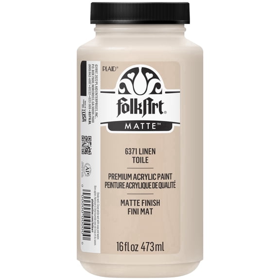 FolkArt Acrylic Craft Paint, Matte Finish, Linen, 16 fl oz
