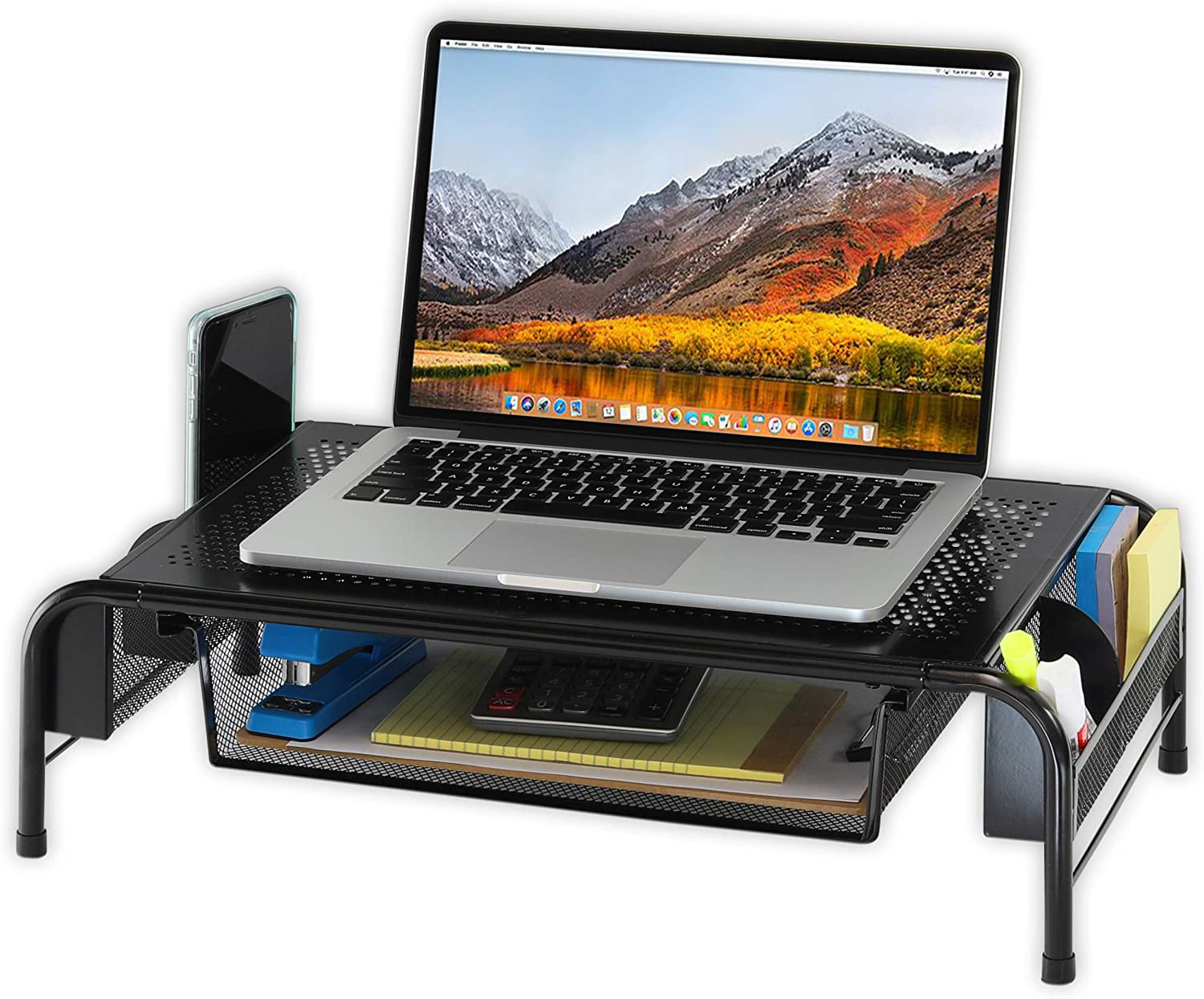SimpleHouseware Desk Monitor Stand Riser with Adjustable Organizer Tray