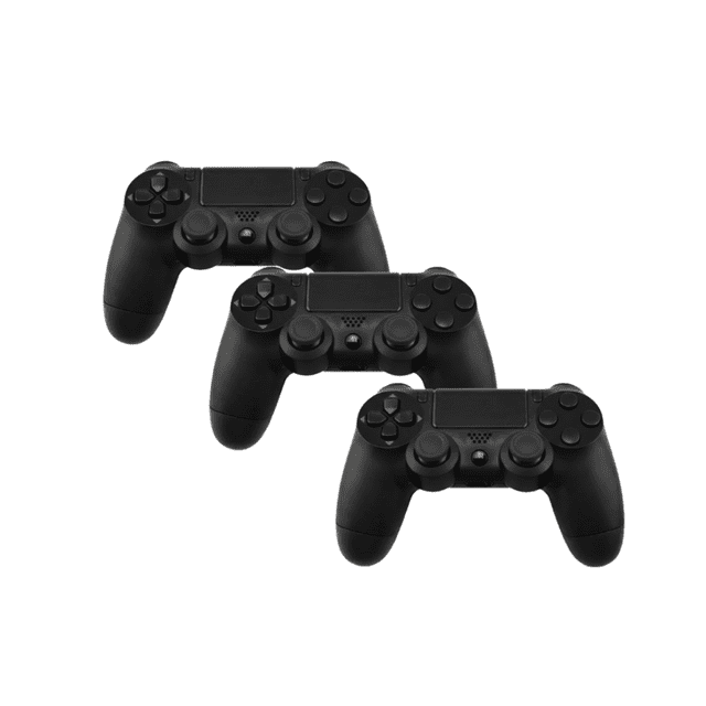 Retrofam 3-Pack Wireless Controller for PS4 Console/Pro/Slim & Windows PC, Ergonomic Grip with Dual Vibration Compatible for all PlayStation 4 (Black)