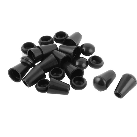 Plastic Toggle Spring Stop Double Hole Lanyard Slider Cord Lock End Black 12 Pcs