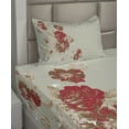 thumbnail image 2 of Ambesonne Vintage Fitted & Top Sheet Set with Sham, Rose Antique Flowers, Beige Cream Red, 2 of 4