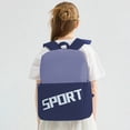 thumbnail image 2 of Color Block Sport Print Backpack Lightweight Waterproof Casual School Bookbag For Elementary Daily Travel Outdoor for Ages 5rd 5th 7th 9th, 2 of 7