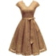 thumbnail image 2 of Vestido de dama de honor vintage con encaje floral retro y manga casquillo para mujer, 2 of 5