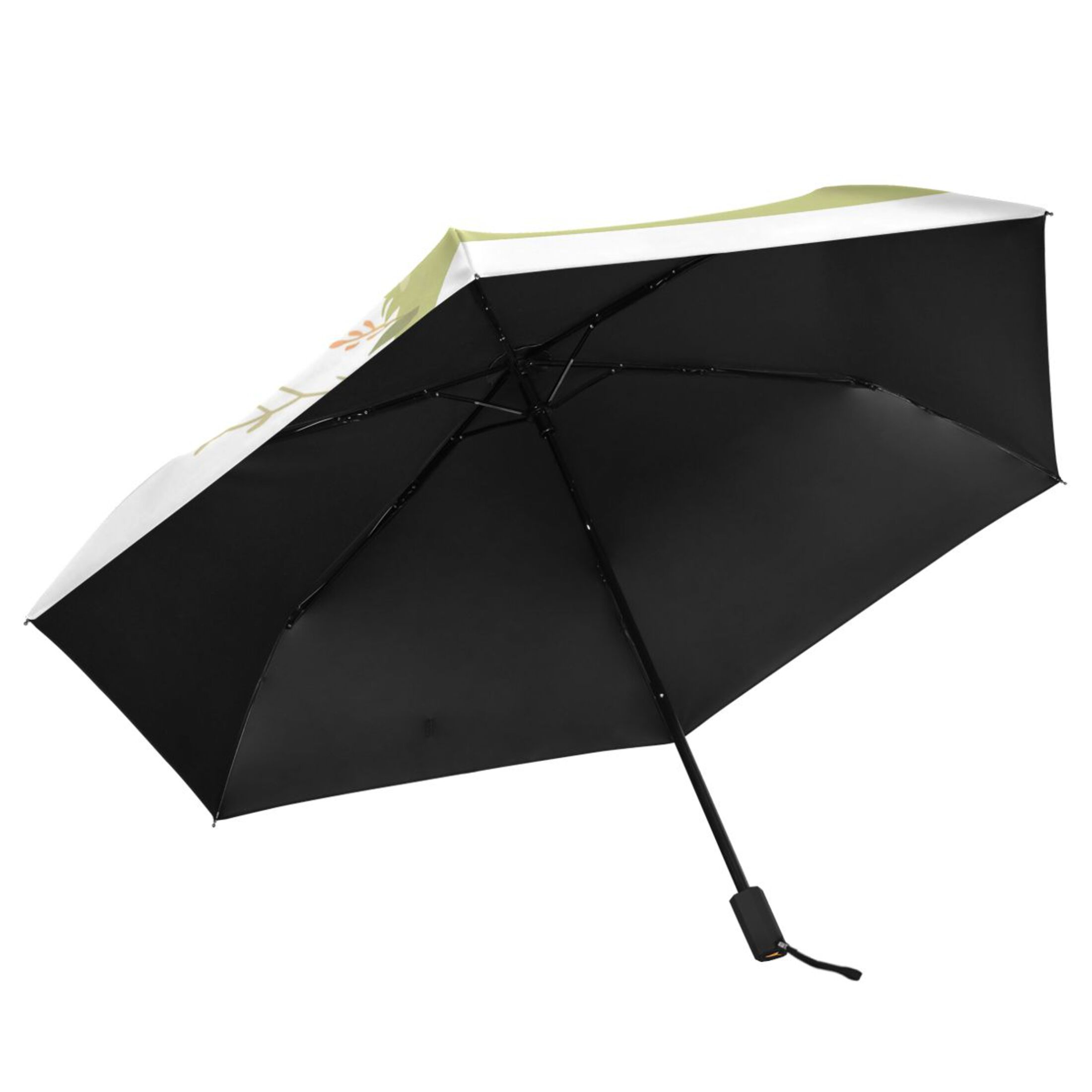 Cute Fox Holding Flowers All Weather Umbrella Triple Folding Parasol 6 Ribs UV Protection Portable